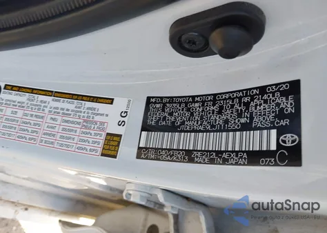 2020 Toyota Corolla Le from USA, damaged, VIN JTDEPRAE9LJ111550